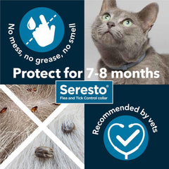 Seresto Cat Dog Flea Collar With Tick Control Adjustable 8 Month Protection, 1 Collar