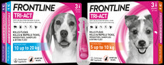 Frontline Tri-Act Spot On Flea and Tick Treatment For Small Medium and Large Dogs 3 Pipettes