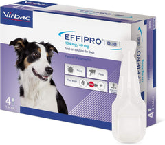 Effipro Duo Spot on Solutions For Cat S M L XL Dog 4 Pipettes per Pack