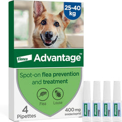 Advantage Spot On Flea Treatment for Cats, Dogs and Rabbits, 4 Pipettes