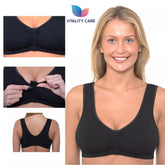 Ladies Front Fastening Bra Self Fastener Non Wired Plus Size Cotton VitalityCare