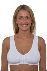 Vitality Care Mastectomy Bra Front Fastening Bra with Pockets Cotton Rich Wirefree Post Surgery Non Wired Soft Stretch for Ladies Women Regular to Plus Sizes Easy Open Comfort