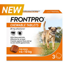 FRONTPRO Flea and Tick Chewable Tablets for Dogs Fast-Acting For S M L XL Dogs 3 Pack