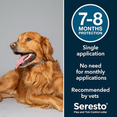 Seresto Cat Dog Flea Collar With Tick Control Adjustable 8 Month Protection, 1 Collar