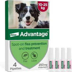 Advantage Spot On Flea Treatment for Cats, Dogs and Rabbits, 4 Pipettes