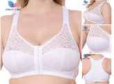 Front Fastening Bra Cotton Rich Ladies Non Wired Firm Support Plus Size Bras, UK