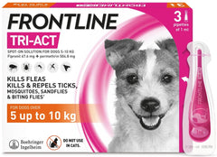 Frontline Tri-Act Spot On Flea and Tick Treatment For Small Medium and Large Dogs 3 Pipettes