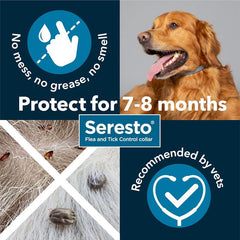 Seresto Cat Dog Flea Collar With Tick Control Adjustable 8 Month Protection, 1 Collar