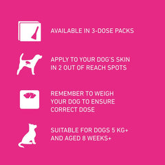 Frontline Tri-Act Spot On Flea and Tick Treatment For Small Medium and Large Dogs 3 Pipettes