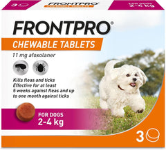 FRONTPRO Flea and Tick Chewable Tablets for Dogs Fast-Acting For S M L XL Dogs 3 Pack
