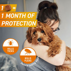 FRONTPRO Flea and Tick Chewable Tablets for Dogs Fast-Acting For S M L XL Dogs