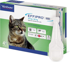 Effipro Duo Spot on Solutions For Cat S M L XL Dog 4 Pipettes per Pack