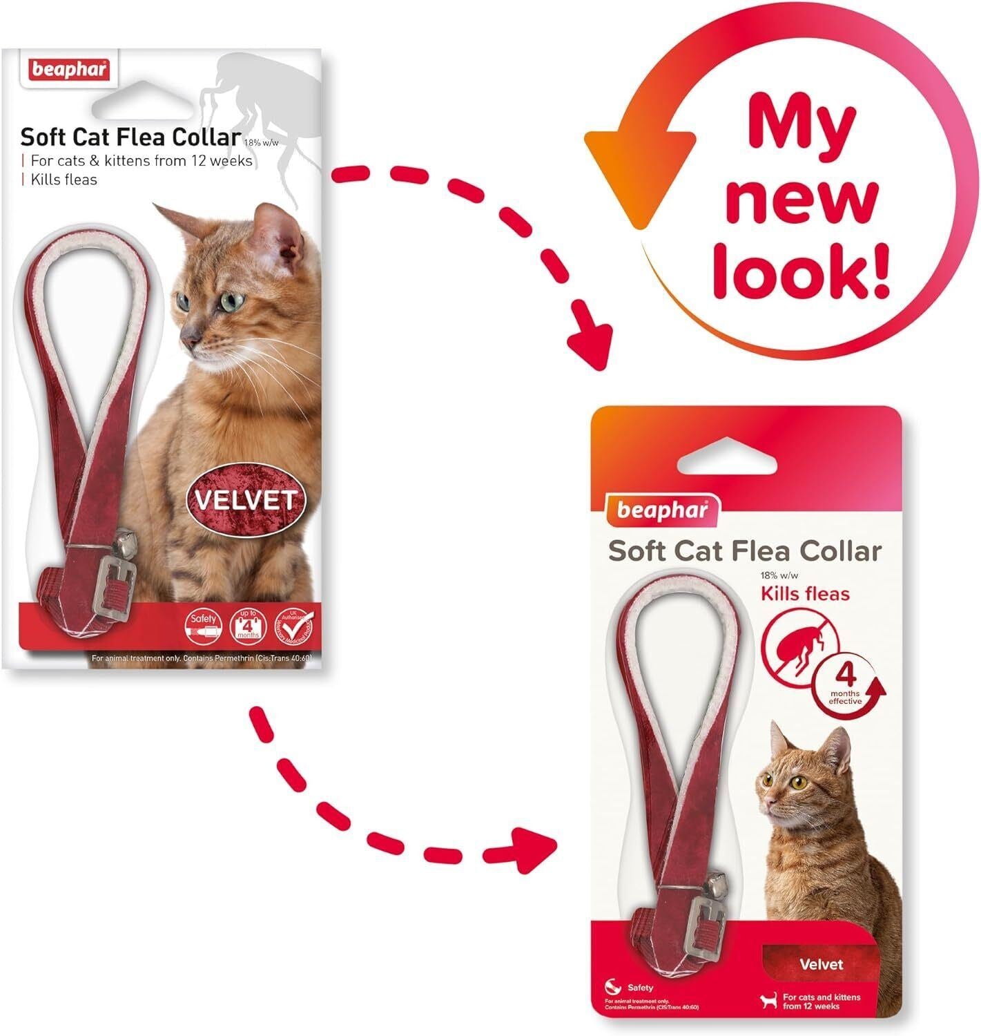 Beaphar Cat Flea Collar Red, Blue & Black FOR FLEAS TREATMENT UK STOCK FREE POST