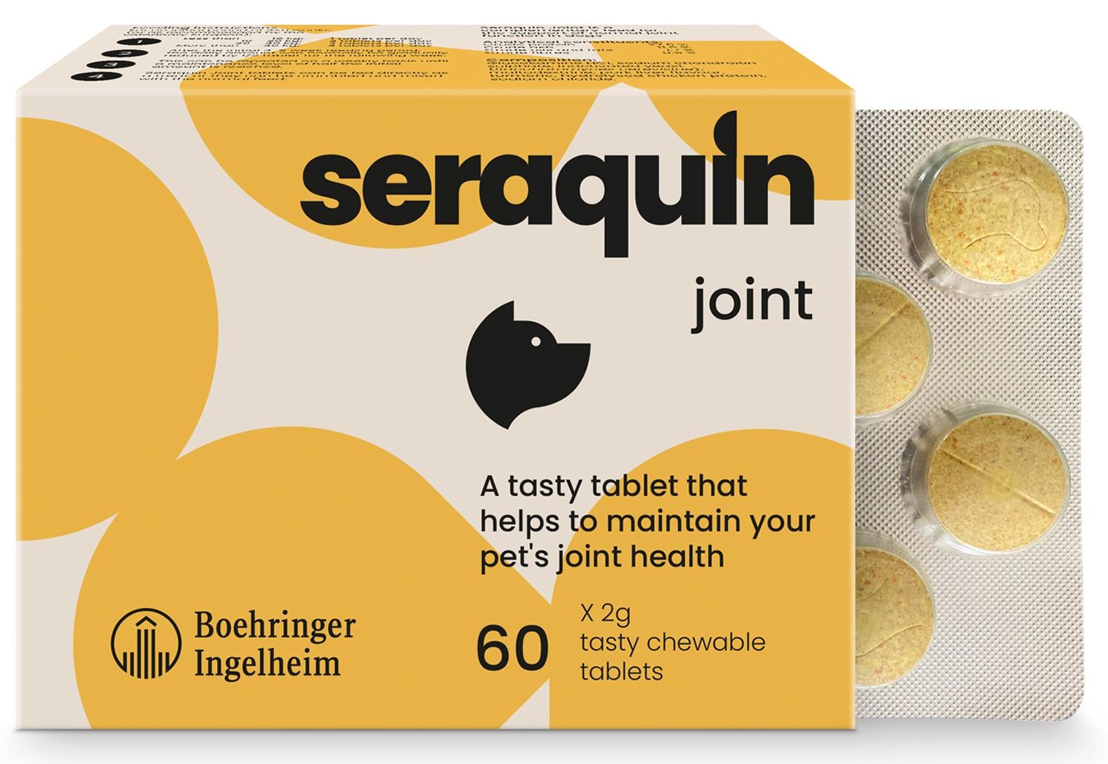 Seraquin Veterinary Joint Supplement with Turmeric for Cats & Dogs 60 Tablets UK