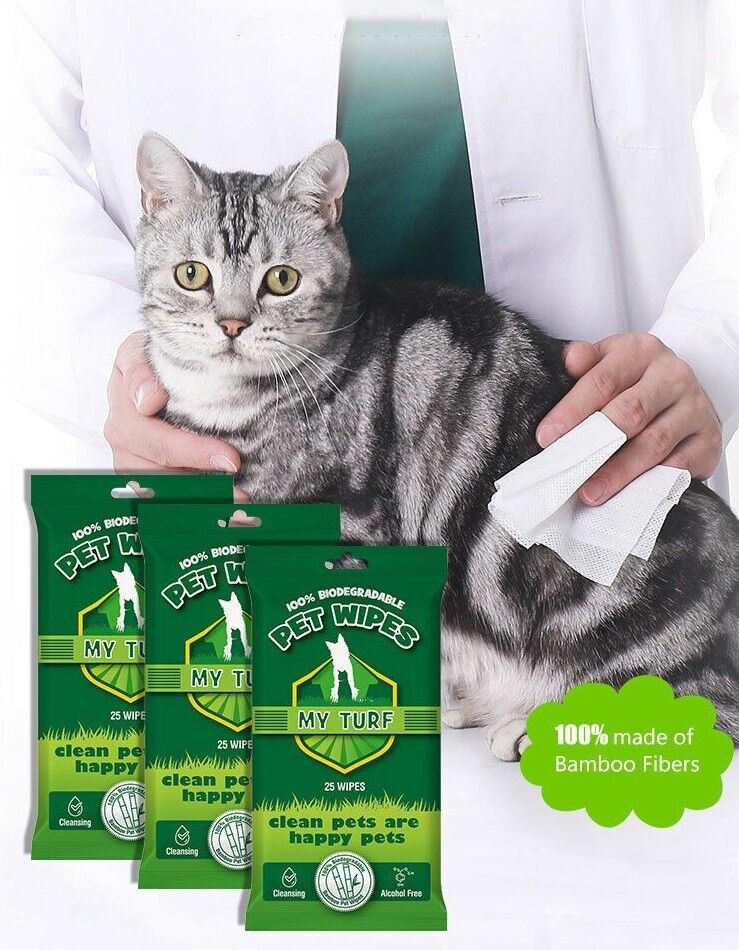 Dog Cleaning Wipes Dog Cat Pet Ear Mouth Paw 100% BIODEGRADABLE Pack Of 25 & 100