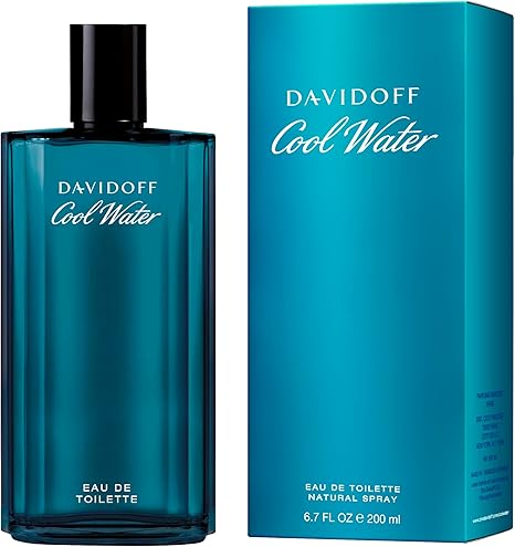 DAVIDOFF Cool Water Eau de Toilette for Him 200ml, Aromatic Fragrance with Notes of Coriander, Mint, Lavender and Amber - Medium Longevity
