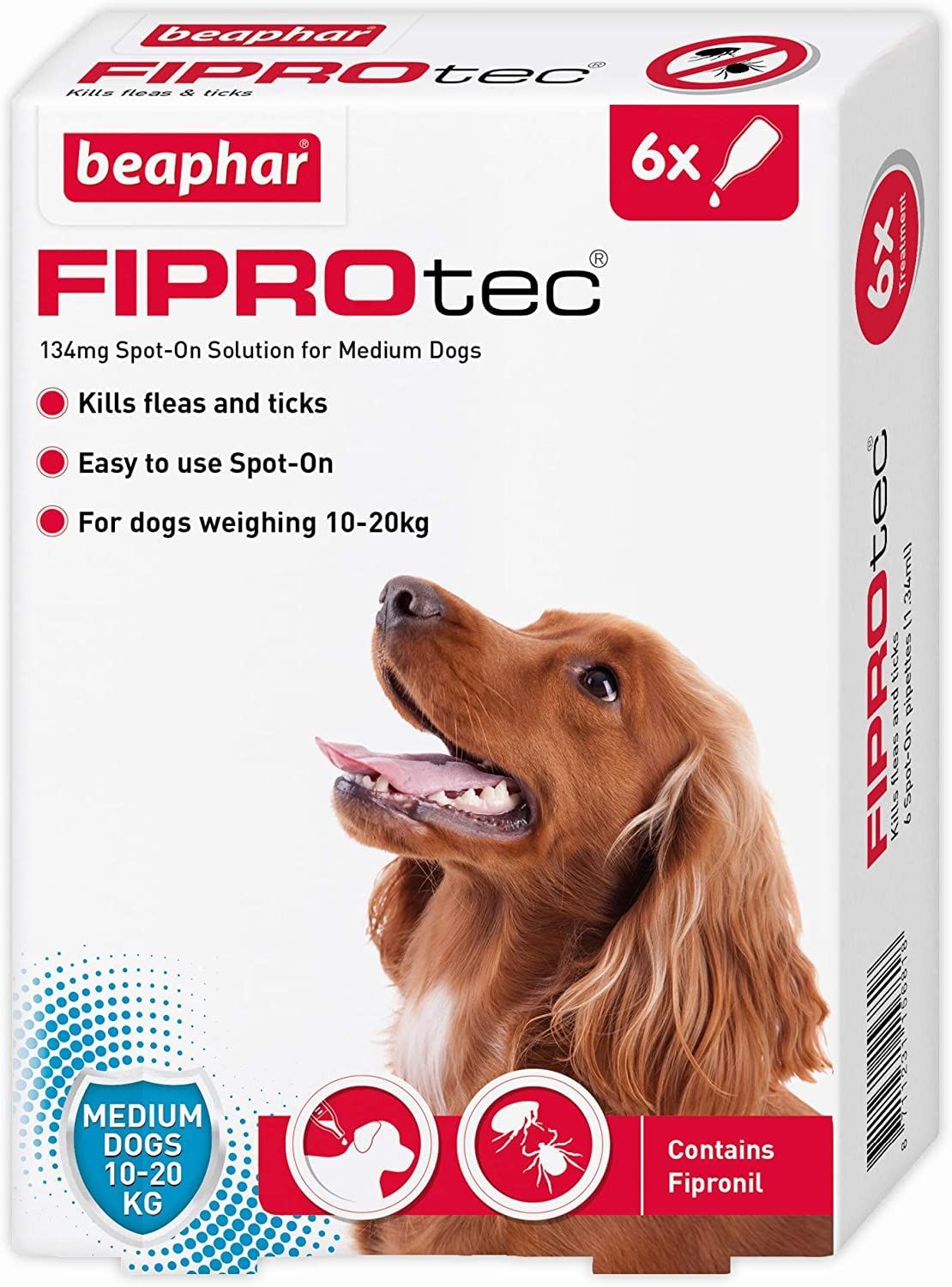 BEAPHAR Spot On Flea Tick Treatment CAT & DOG S M L XL - 1 4 6 Pipettes FIPROTEC