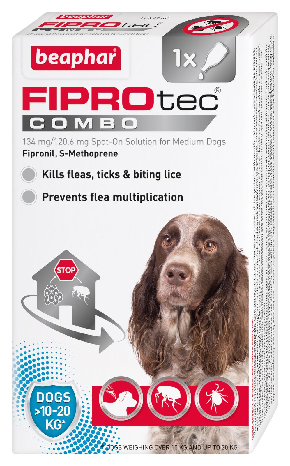 Beaphar FIPROtec COMBO Dog/Cat Flea and Tick Treatment Spot On Solution Effectiv