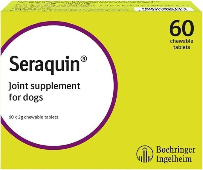 Seraquin Veterinary Joint Supplement with Turmeric for Cats & Dogs 60 Tablets UK