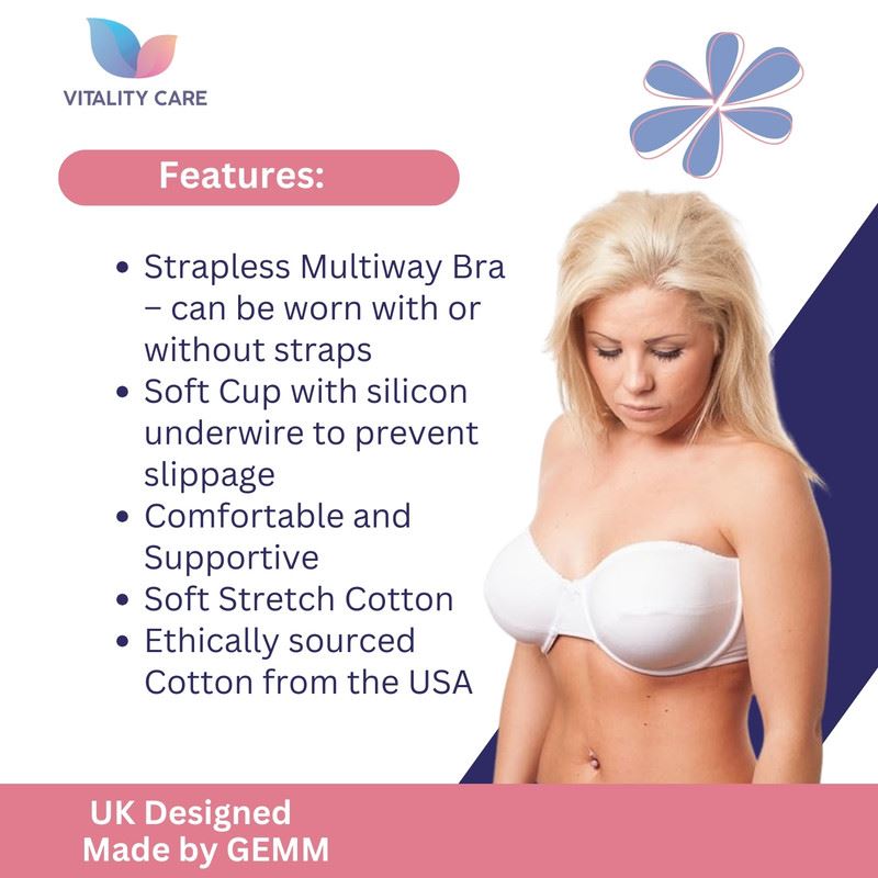 Vitality Care Strapless Multiway Crossover Halterneck Underwired Bra 34-42, A-DD