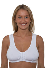 Vitality Care Mastectomy Bra Front Fastening Bra with Pockets Cotton Rich Wirefree Post Surgery Non Wired Soft Stretch for Ladies Women Regular to Plus Sizes Easy Open Comfort