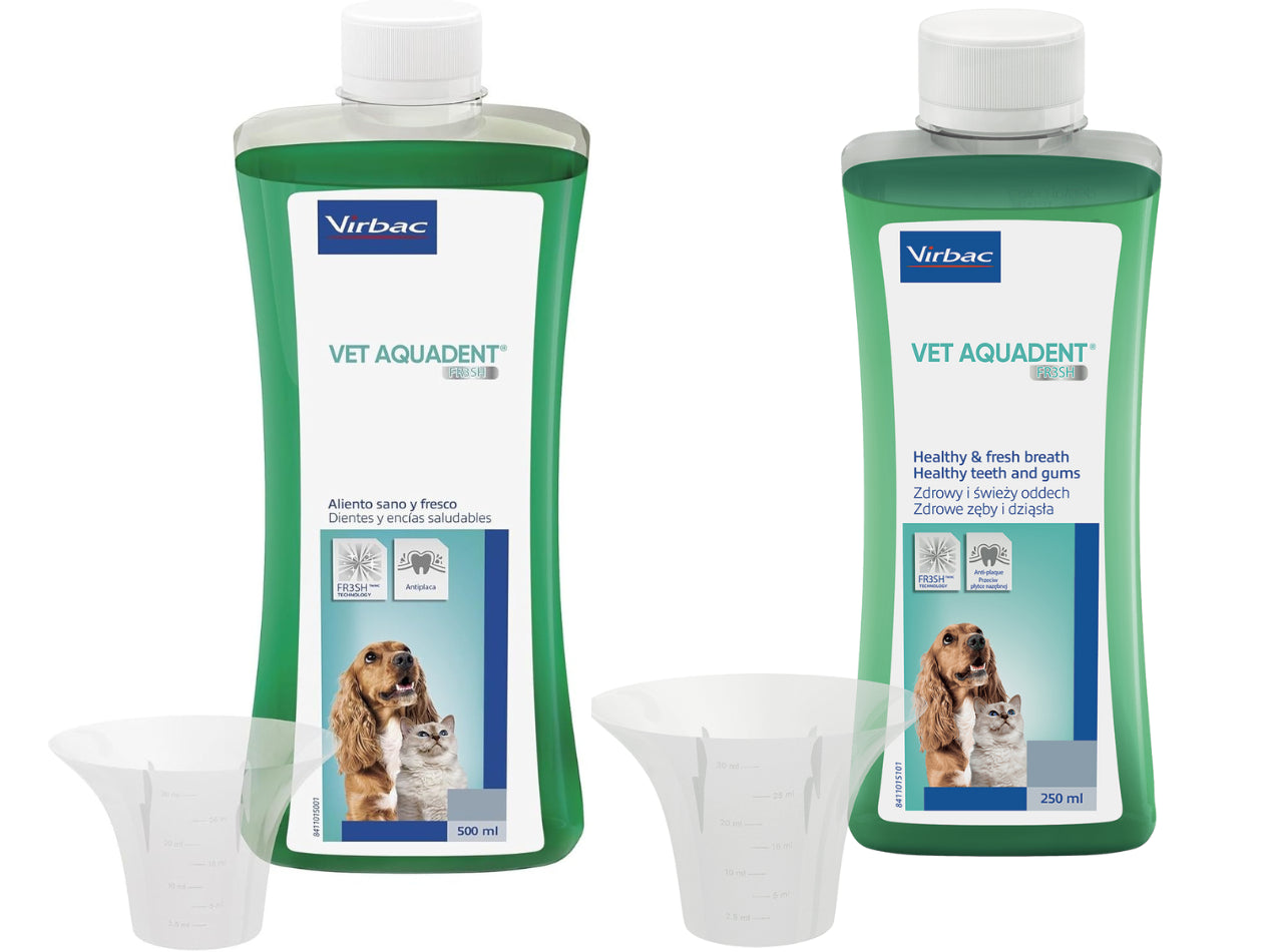Virbac Vet Aquadent Anti-Plaque Solution for Cat and Dog, Pet Dental Care Solution
