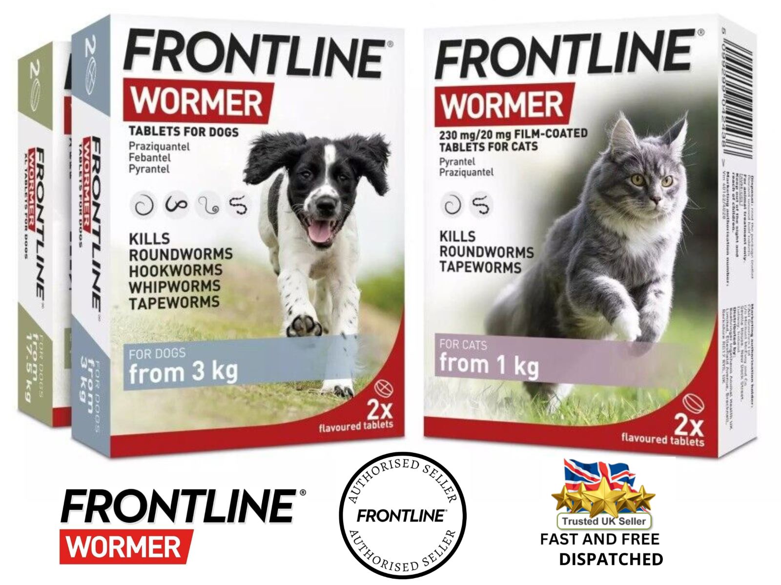 FRONTLINE WORMER - Cat & Dog Worming Treatment Tablets
