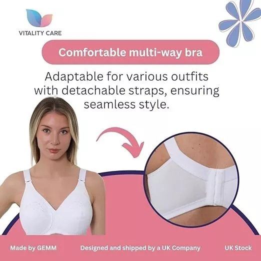 Ladies Plus Size Cotton Rich Full Cup Bra Non Wired Non Padded by Vitality Care