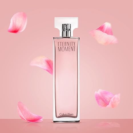 CALVIN KLEIN Eternity Moment, Eau de Parfum for Women, Floral Fragrance with Notes of Sweet Lychee, Pink peony and Raspberry Cashmere, High Longevity 100ml