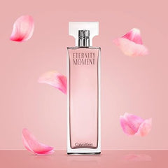CALVIN KLEIN Eternity Moment, Eau de Parfum for Women, Floral Fragrance with Notes of Sweet Lychee, Pink peony and Raspberry Cashmere, High Longevity 100ml