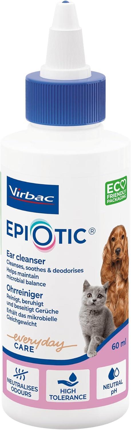 EpiOtic Ear Cleaner for Cats & Dogs | 60ml & 125ml Bottle| Antibacterial & Antifungal