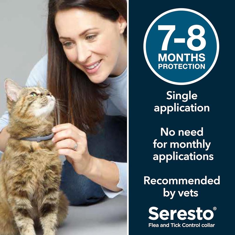 Seresto Cat Dog Flea Collar With Tick Control Adjustable 8 Month Protection, 1 Collar