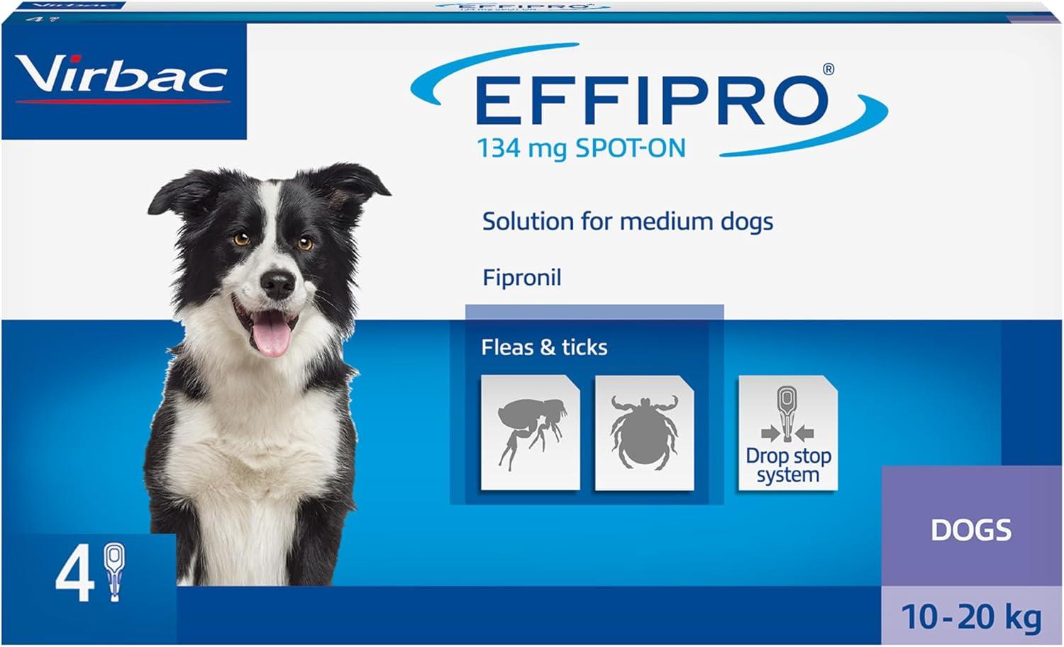 Effipro Spot On Flea Treatment AVM-GSL For Pets Cats & Dogs 4 Pipettes With Fipronil