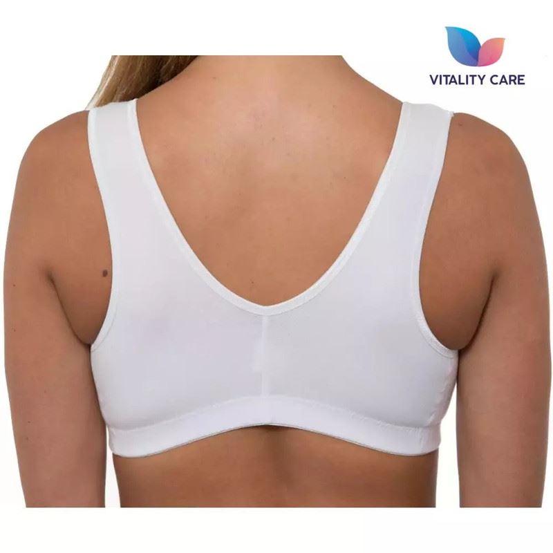 Ladies Front Fastening Bra Self Fastener Non Wired Plus Size Cotton VitalityCare