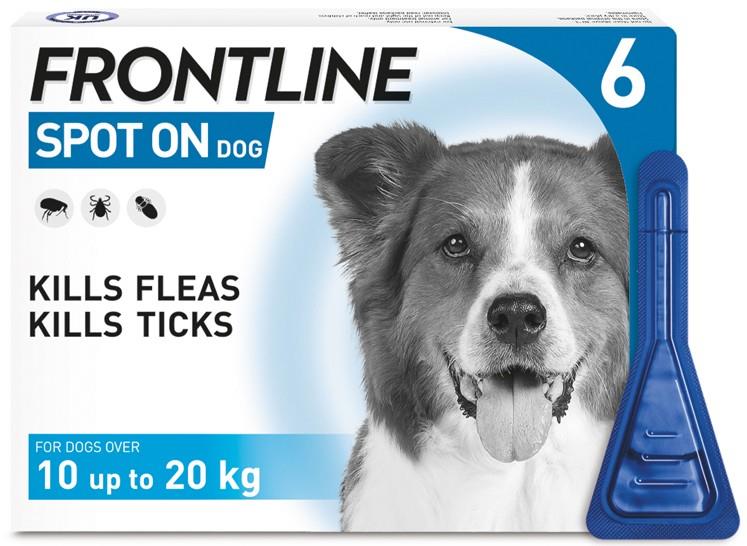 FRONTLINE SPOT ON Flea & Tick Treatment for Cat, Small (2-10kg), Medium Dog (10-20kg) and Large Dog (20-40kg) 1, 3, 6 Pipette Packs