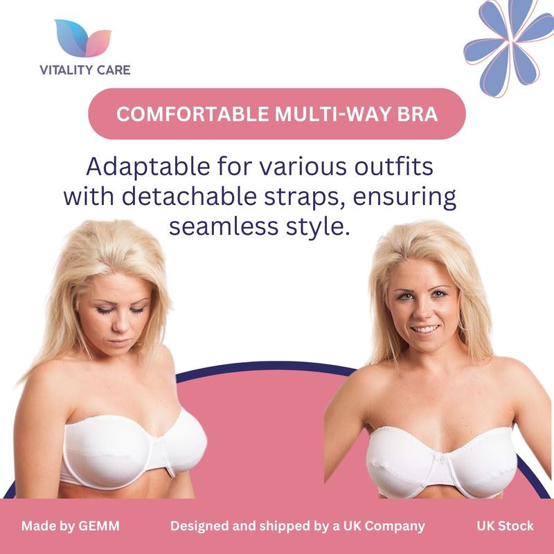 Vitality Care Strapless Multiway Crossover Halterneck Underwired Bra 34-42, A-DD