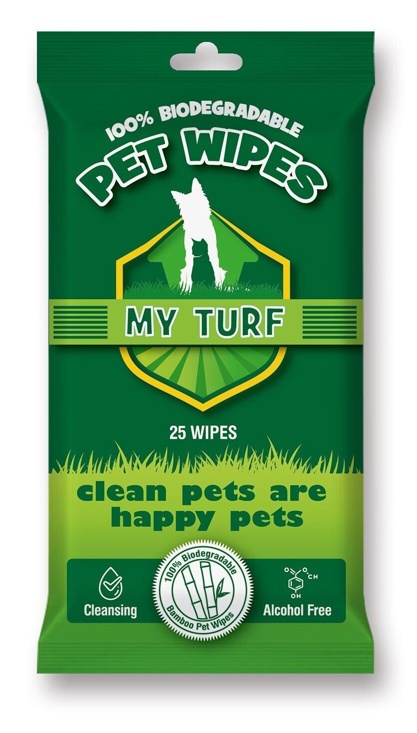 Dog Cleaning Wipes Dog Cat Pet Ear Mouth Paw 100% BIODEGRADABLE Pack Of 25 & 100