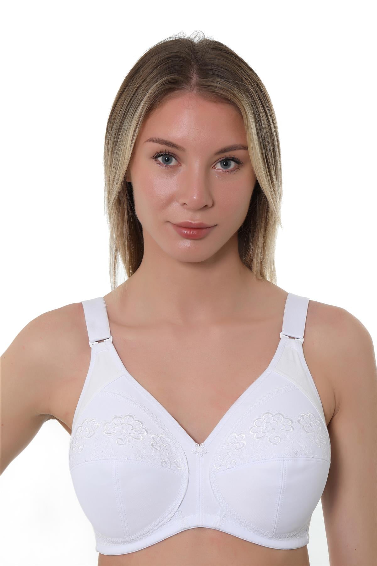 Ladies Plus Size Cotton Rich Full Cup Bra Non Wired Non Padded by Vitality Care