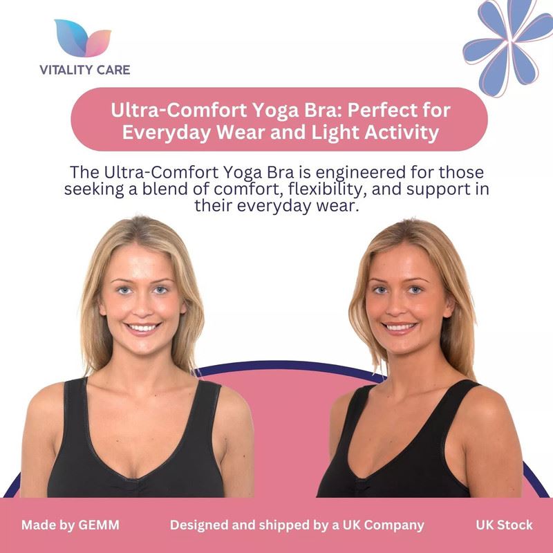 Ladies Front Fastening Bra Self Fastener Non Wired Plus Size Cotton VitalityCare