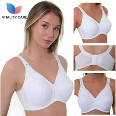 Ladies Plus Size Cotton Rich Full Cup Bra Non Wired Non Padded by Vitality Care