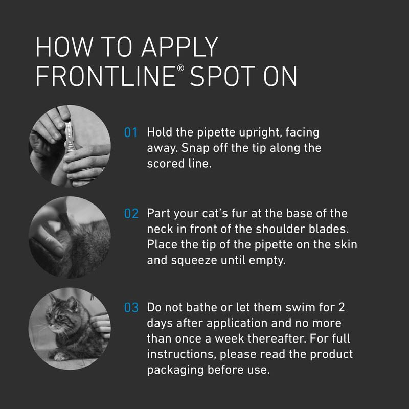 FRONTLINE SPOT ON Flea & Tick Treatment for Cat, Small (2-10kg), Medium Dog (10-20kg) and Large Dog (20-40kg) 1, 3, 6 Pipette Packs