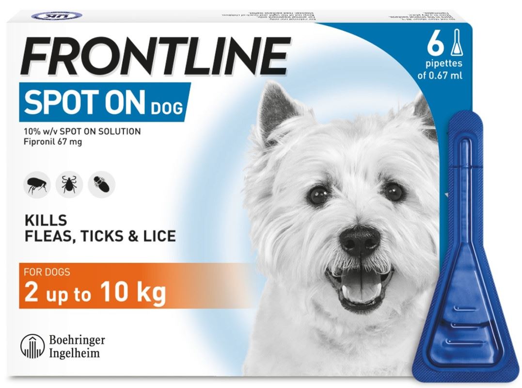 FRONTLINE SPOT ON Flea & Tick Treatment for Cat, Small (2-10kg), Medium Dog (10-20kg) and Large Dog (20-40kg) 1, 3, 6 Pipette Packs