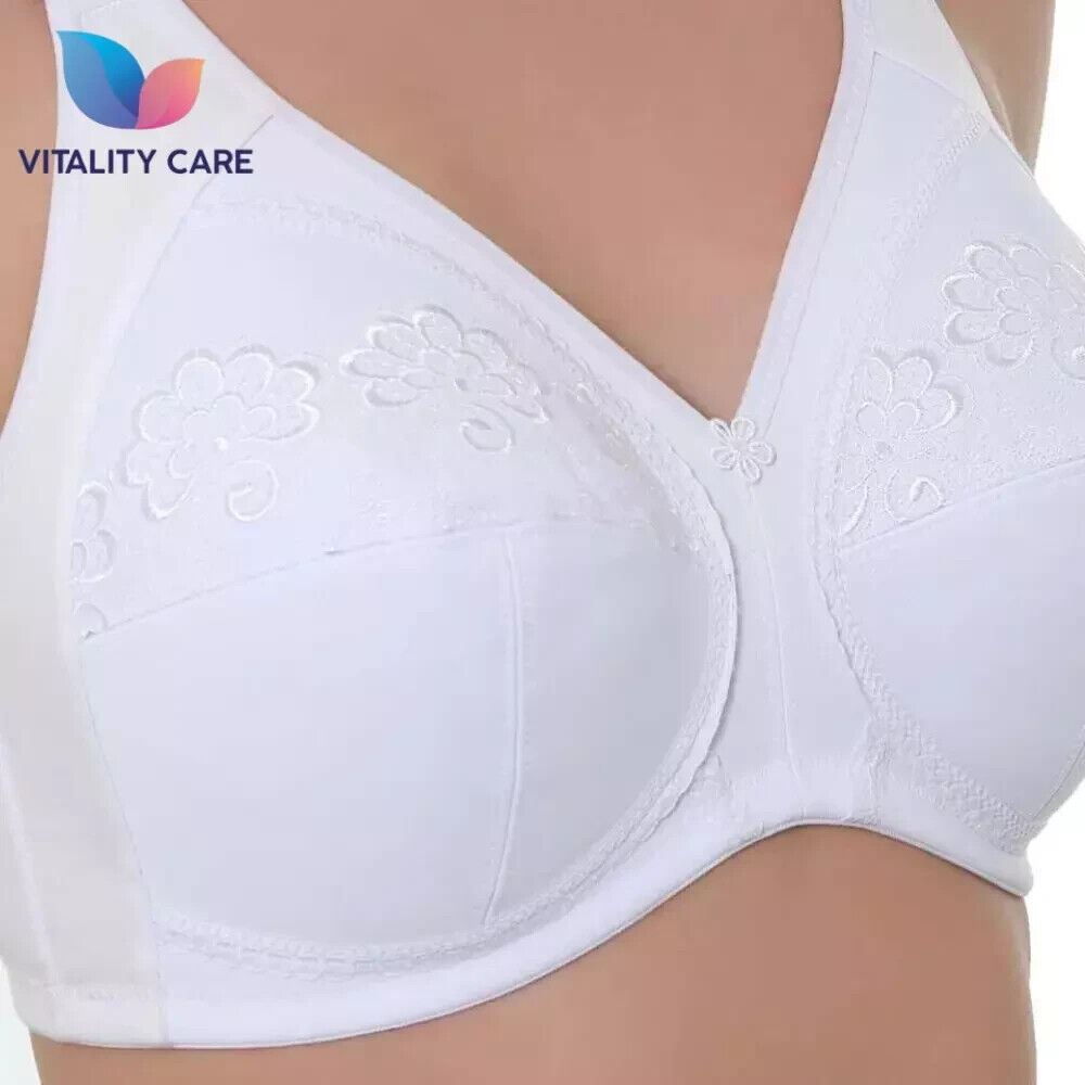 Ladies Plus Size Cotton Rich Full Cup Bra Non Wired Non Padded by Vitality Care