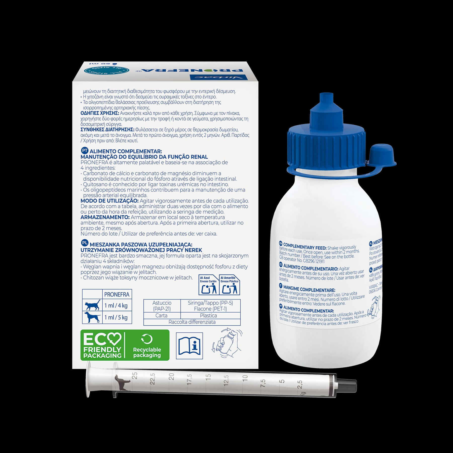 Pronefra Kidney Function Oral Suspension Support for Dogs and Cats 60ml 180ml Bottle