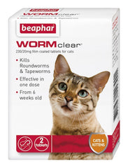 Beaphar WORMclear Worming Tablets for Cats, Kittens, Small Medium and Large Dogs