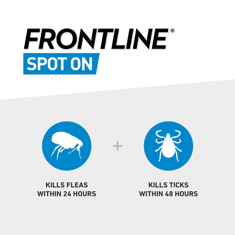 FRONTLINE SPOT ON Flea & Tick Treatment for Cat, Small (2-10kg), Medium Dog (10-20kg) and Large Dog (20-40kg) 1, 3, 6 Pipette Packs