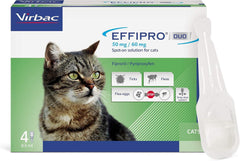 Effipro Duo Spot on Solutions For Cat S M L XL Dog 4 Pipettes per Pack