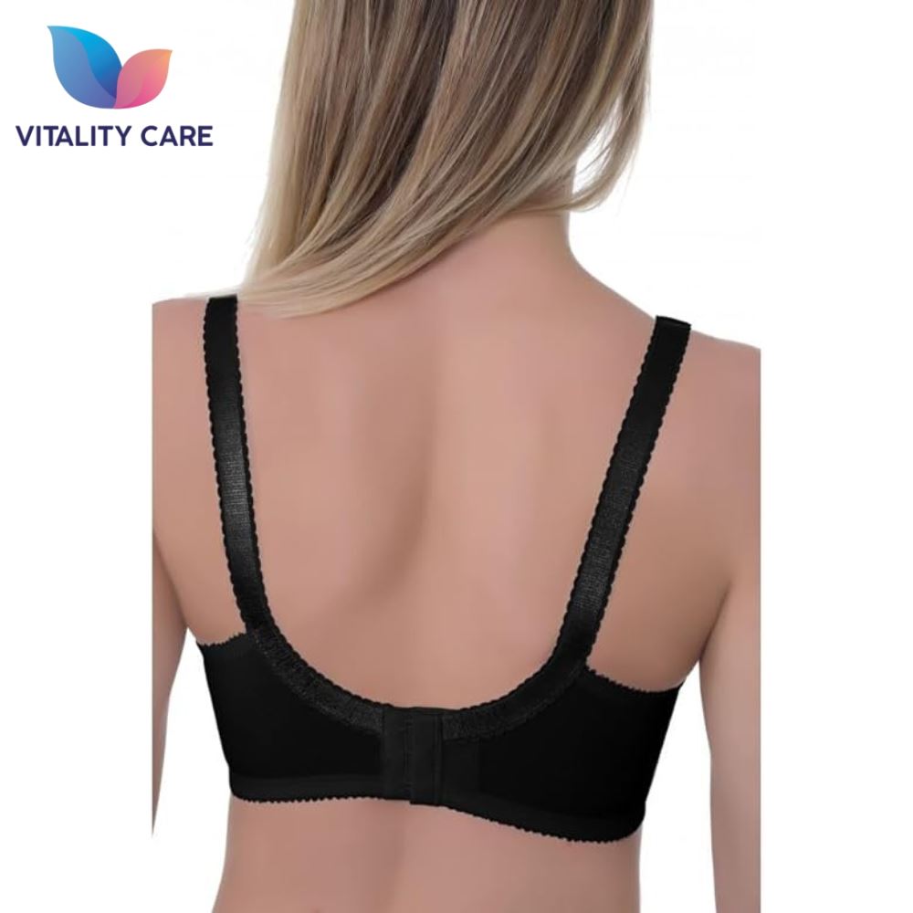 Ladies Full Cup Bra Non Wire Full Firm Support Lace Trim Plus Size Vitality Care