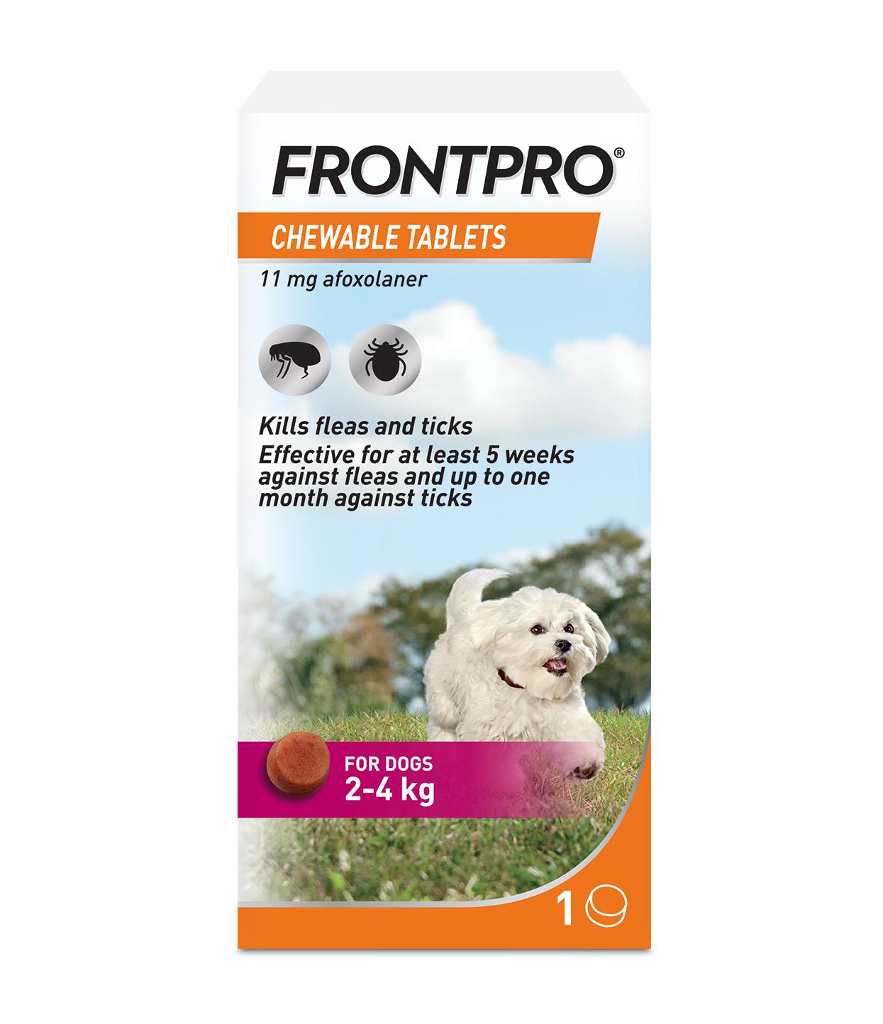 FRONTPRO Flea and Tick Chewable Tablets for Dogs Fast-Acting For S M L XL Dogs