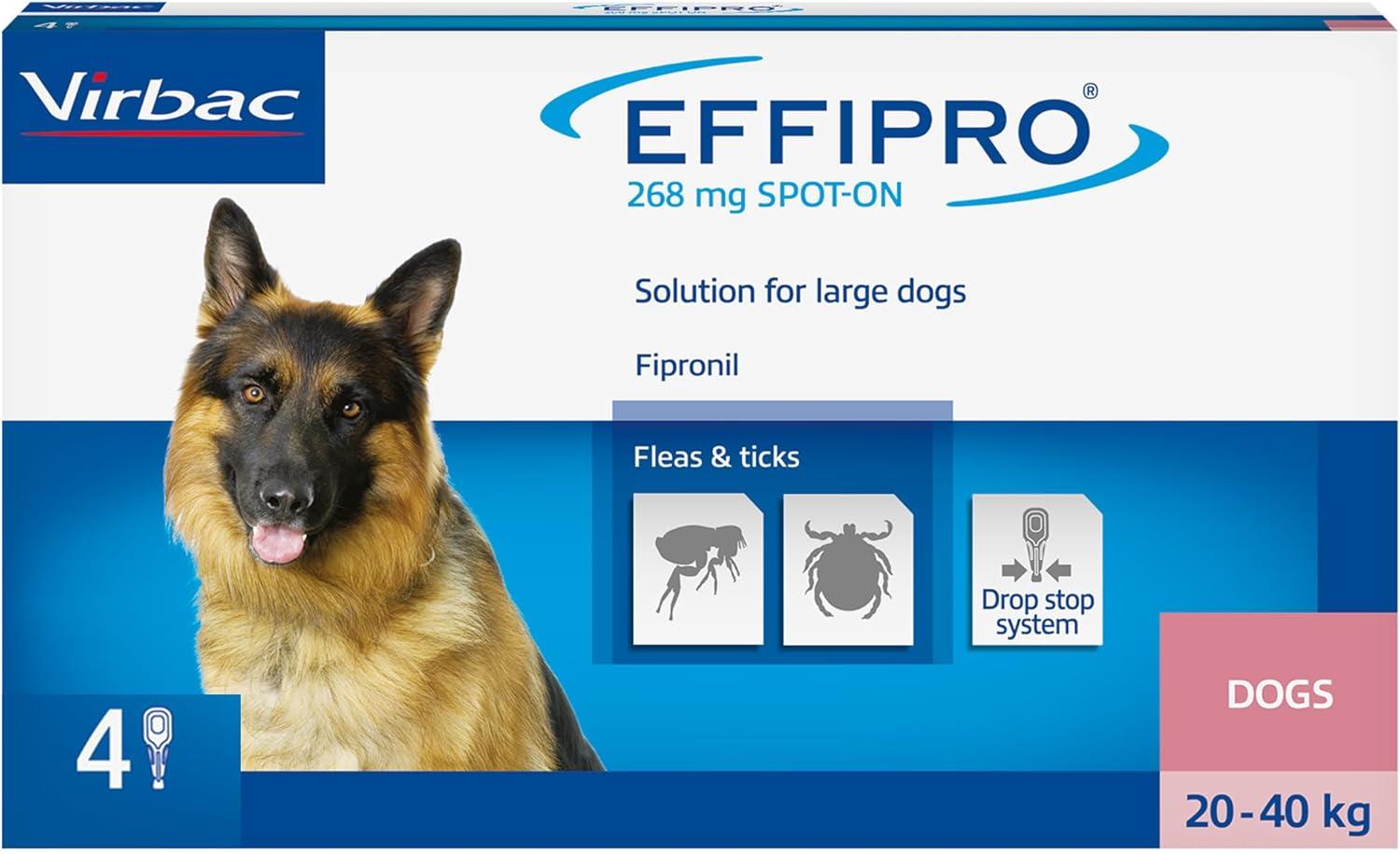 Effipro Spot On Flea Treatment AVM-GSL For Pets Cats & Dogs 4 Pipettes With Fipronil